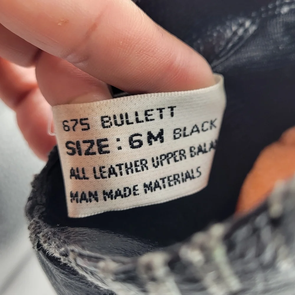 ZODIAC 675 BULLETT 6 M BLACK LEATHER SLOUCHY COWBOY BOOTS LADIES Vintage - Picture 6 of 13